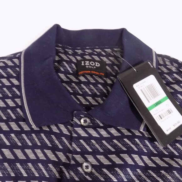 Izod Golf Polo Shirt Men's Size Large Blue Cotton - Picture 4 of 5